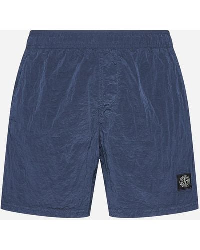 Stone Island Logo-patch Swim Shorts - Blue