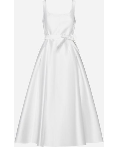 Blanca Vita Arrojado Satin Midi Dress - White