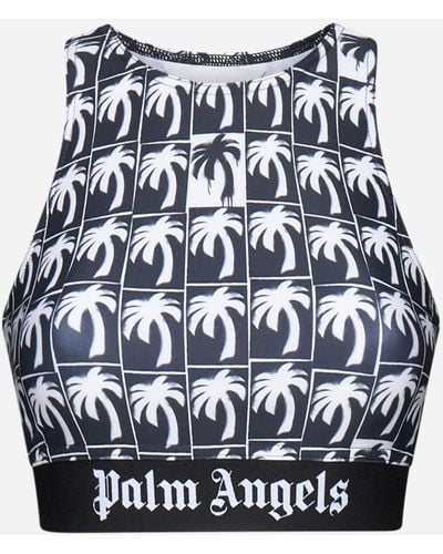Palm Angels Palm Logo Jersey Bra - Blue