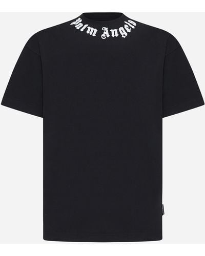 Palm Angels Logo Cotton T-shirt - Black