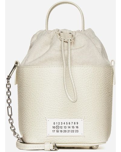 Maison Margiela 5ac Leather Bucket Bag - White