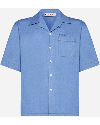 Marni Logo Denim Shirt - Blue