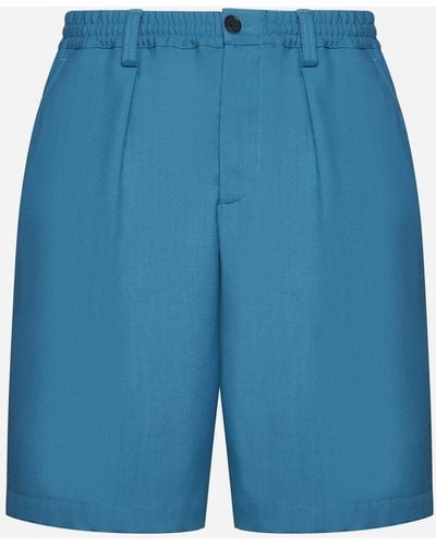 Marni Virgin Wool Shorts - Blue