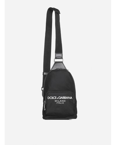 Dolce & Gabbana Logo Canvas One-shoulder Backpack - White