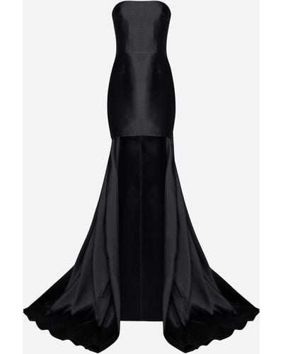 Solace London Neva Train Mini Dress - Black