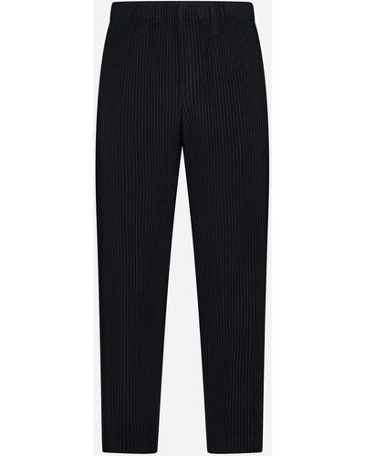 Homme Plissé Issey Miyake Pleated Fabric Trousers - Black