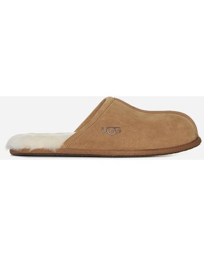 UGG Scuff Leather Slippers - White