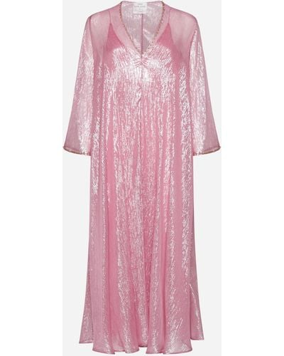 Forte Forte Lurex Silk Chiffon Dress - Pink