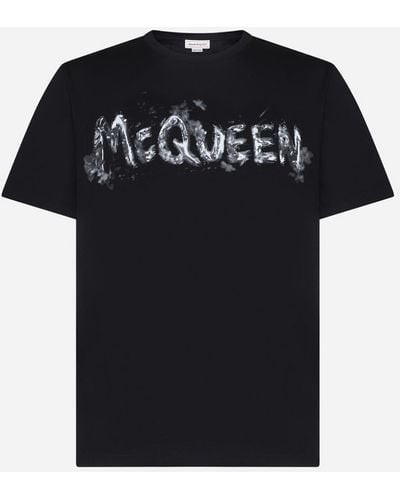 Alexander McQueen Logo Cotton T-shirt - Black