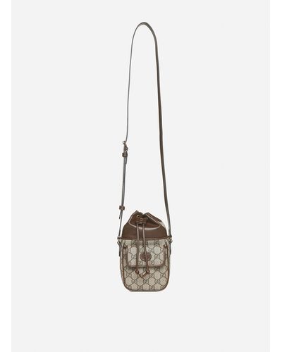 Gucci GG Fabric And Leather Bucket Mini Bag - White