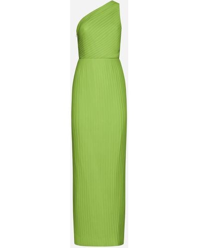 Solace London Adira One-shoulder Maxi Dress - Green