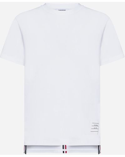 Thom Browne Piquet Cotton T-shirt - White