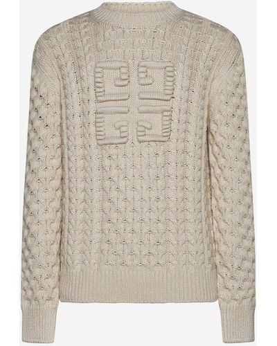 Givenchy 4g Cable-knit Cotton Sweater - White
