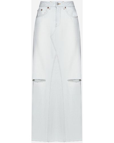 MM6 by Maison Martin Margiela Denim Long Skirt - White