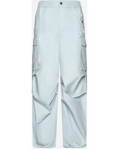 Marni Cotton Cargo Trousers - Blue
