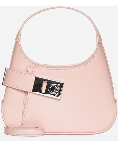 Ferragamo Arch Mini Leather Hobo Bag - Pink