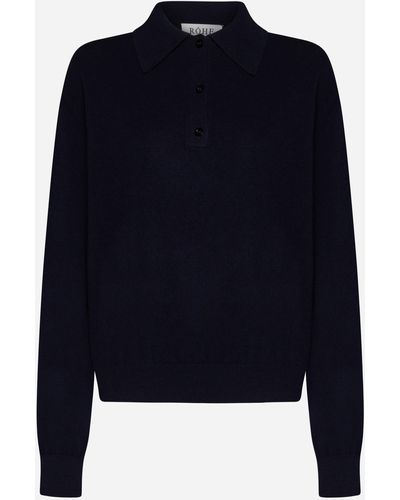 Rohe Wool And Cashmere Polo Sweater - Blue