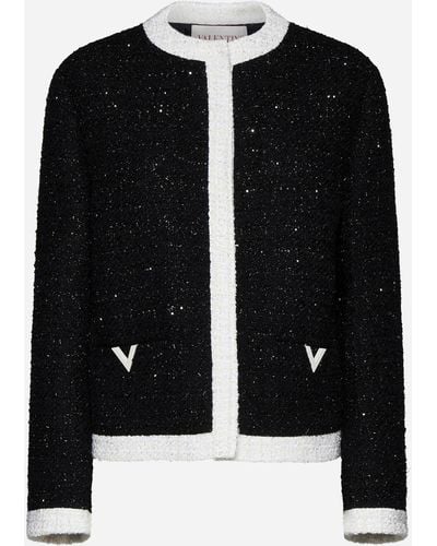 Valentino Lurex Tweed Jacket - Black