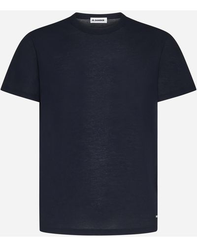 Jil Sander Logo Cotton T-shirt - Blue