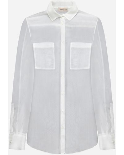 Blanca Vita Capparis Silk Shirt - White