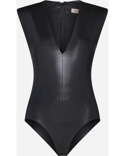 Blanca Vita Betonica Coated Fabric Bodysuit - Black