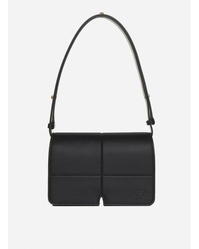 Burberry Snip Leather Shoulder Bag - Black
