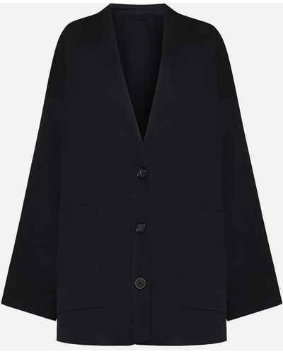 Totême Oversized Cotton Cardigan - Black