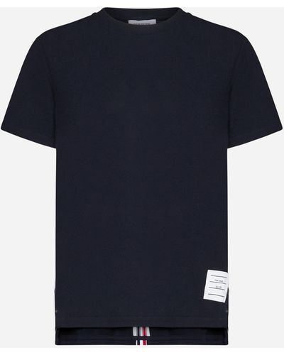Thom Browne Piquet Cotton T-shirt - Blue