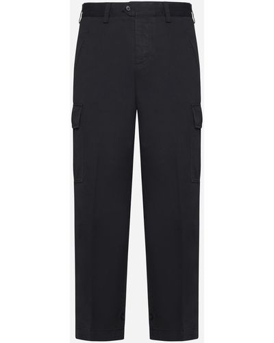 PT Torino The Hunter Cotton And Linen Trousers - Blue