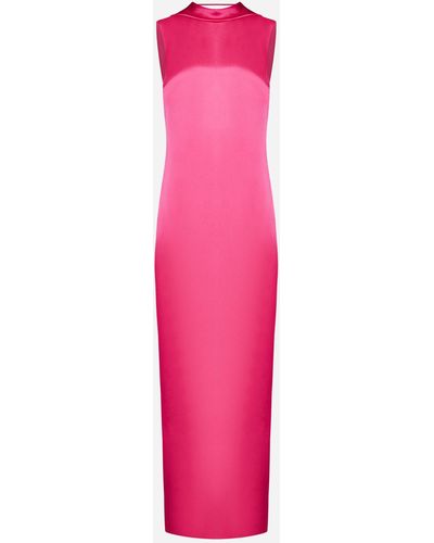 Versace Satin Long Dress - Pink