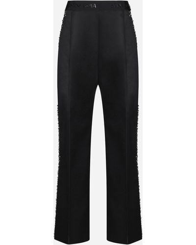 Stine Goya Ciara Wool-blend Twill Trousers - Black