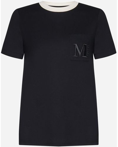 Max Mara Lecito Logo Cotton T-shirt - Black