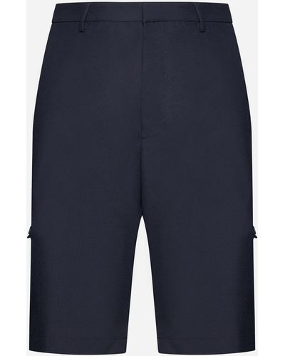 Lardini Wool-blend Shorts - Blue