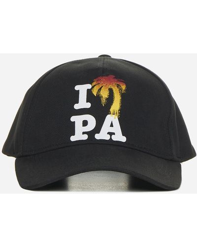 Palm Angels I Love Pa Cotton Baseball Cap - Black