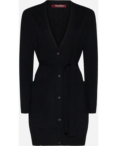 Max Mara Studio Vik Wool And Cashmere Cardigan - Black