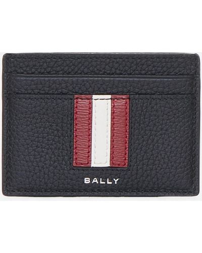 Bally Logo Leather Card Holder - Black