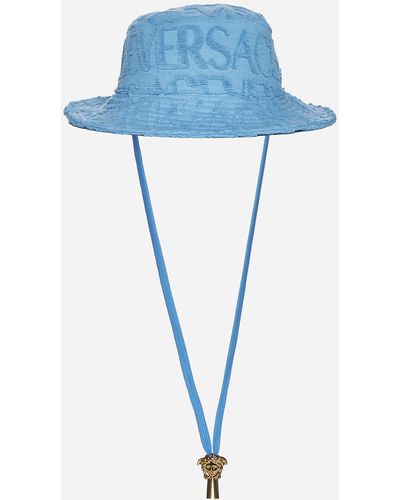Versace Logo Terry Bucket Hat - Blue