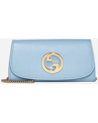 Gucci Blondie Wallet On Chain Leather Bag - Blue