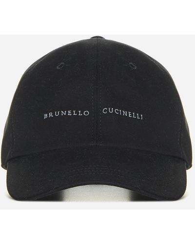 Brunello Cucinelli Logo Cotton Baseball Cap - Black