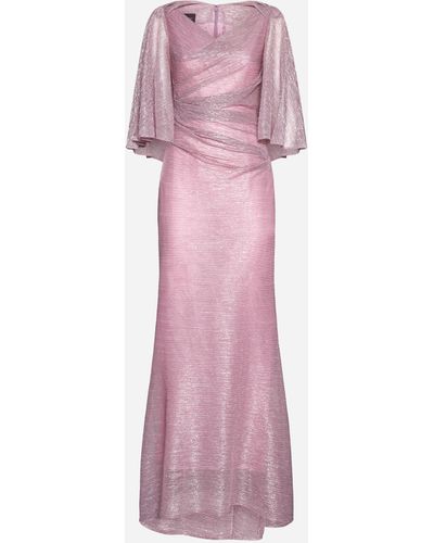 Talbot Runhof Lame' Voile Long Dress - Pink