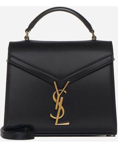 Saint Laurent Cassandra Leather Mini Bag - Black