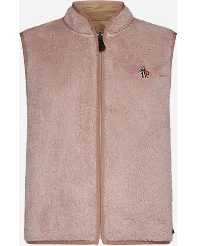 3 MONCLER GRENOBLE Teddy And Nylon Reversible Vest - Pink