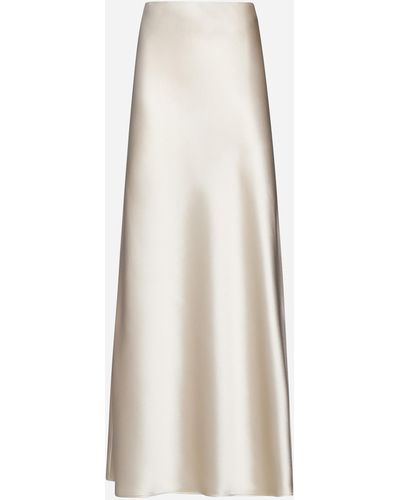 Blanca Vita Ginestra Satin Long Skirt - White