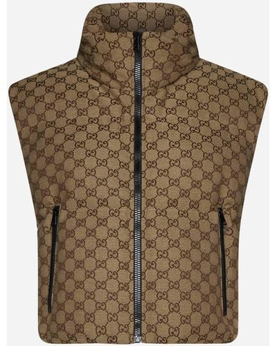 Gucci GG Padded Fabric Down Vest - Green