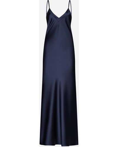 Blanca Vita Arcitium Satin Long Slip Dress - Blue