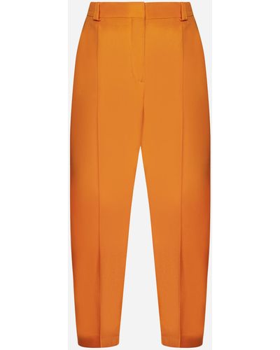 Stella McCartney Viscose Cropped Trousers - Orange