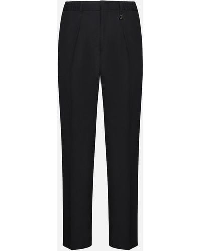 Fendi Wool-blend Trousers - Black