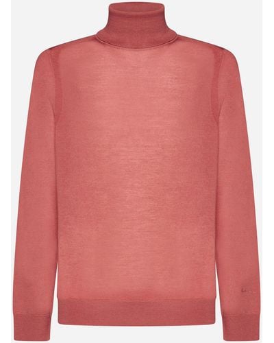 Paul Smith Merino Wool Roll-neck Sweater - Pink