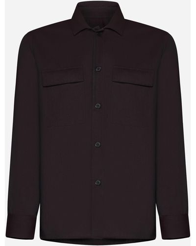 Low Brand Wool-blend Shirt - Black