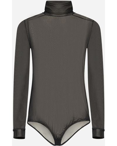 Maison Margiela Semi-sheer Viscose Bodysuit - Black